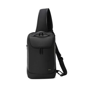 MOKOBARA The Transit Crossbody Sling Vegan Leather & Nylon 3 Compartment Chest Bag Casual Shoulder Daypack